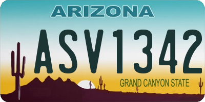 AZ license plate ASV1342