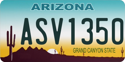 AZ license plate ASV1350