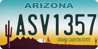 AZ license plate ASV1357