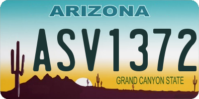 AZ license plate ASV1372