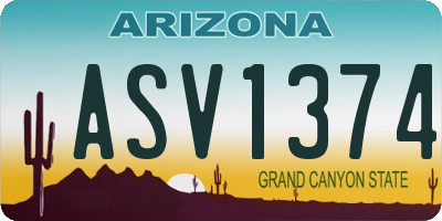 AZ license plate ASV1374