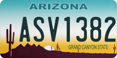 AZ license plate ASV1382