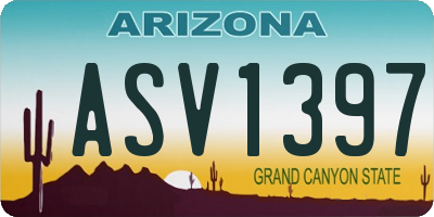 AZ license plate ASV1397