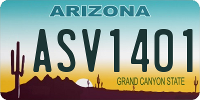 AZ license plate ASV1401