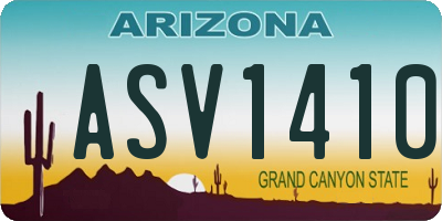 AZ license plate ASV1410