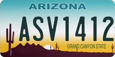 AZ license plate ASV1412