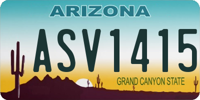 AZ license plate ASV1415