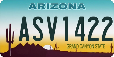 AZ license plate ASV1422