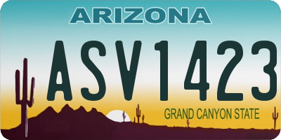 AZ license plate ASV1423