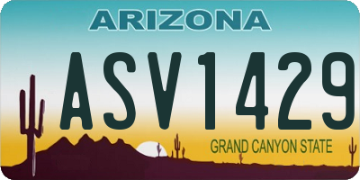 AZ license plate ASV1429