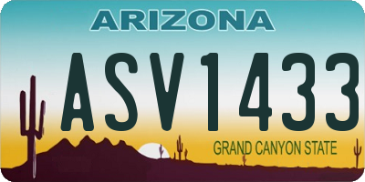 AZ license plate ASV1433