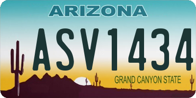 AZ license plate ASV1434