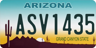AZ license plate ASV1435