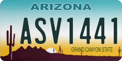 AZ license plate ASV1441