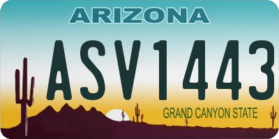 AZ license plate ASV1443