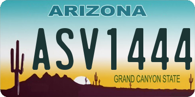 AZ license plate ASV1444