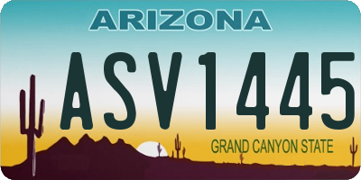 AZ license plate ASV1445