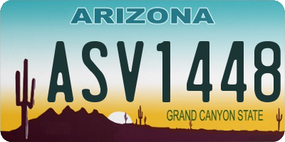 AZ license plate ASV1448