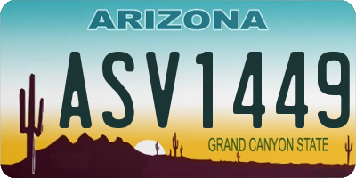 AZ license plate ASV1449