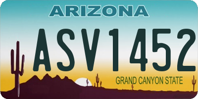 AZ license plate ASV1452