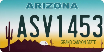 AZ license plate ASV1453