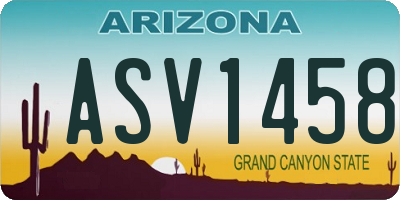 AZ license plate ASV1458