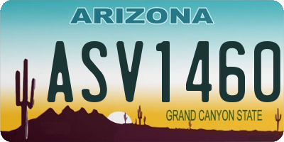 AZ license plate ASV1460