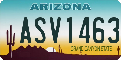 AZ license plate ASV1463