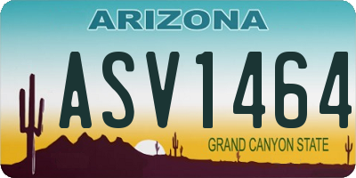 AZ license plate ASV1464