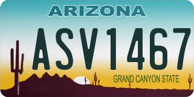 AZ license plate ASV1467