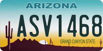 AZ license plate ASV1468