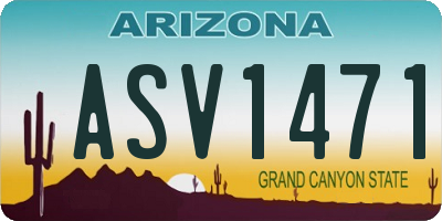 AZ license plate ASV1471