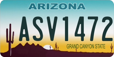 AZ license plate ASV1472