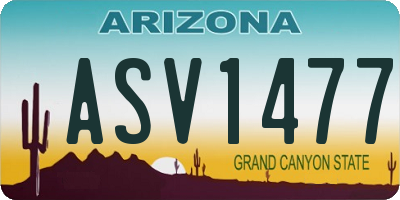AZ license plate ASV1477