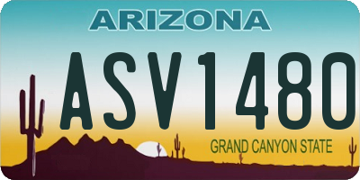 AZ license plate ASV1480