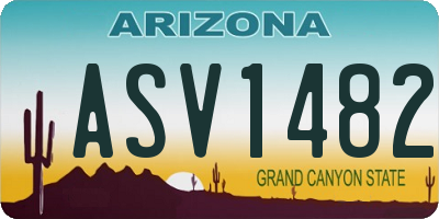 AZ license plate ASV1482