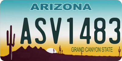 AZ license plate ASV1483