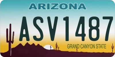 AZ license plate ASV1487