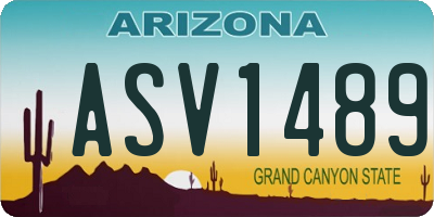 AZ license plate ASV1489