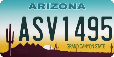 AZ license plate ASV1495