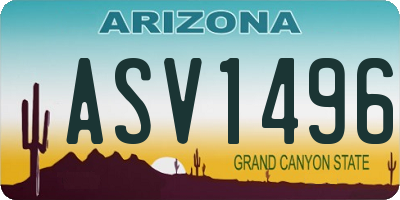 AZ license plate ASV1496