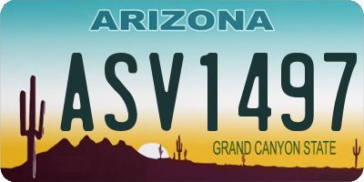 AZ license plate ASV1497