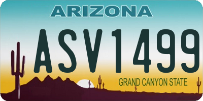 AZ license plate ASV1499
