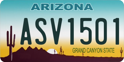 AZ license plate ASV1501