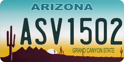 AZ license plate ASV1502