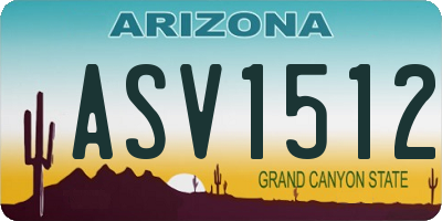 AZ license plate ASV1512