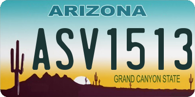 AZ license plate ASV1513