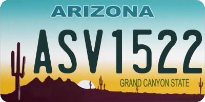 AZ license plate ASV1522