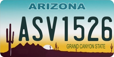 AZ license plate ASV1526
