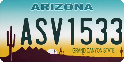 AZ license plate ASV1533